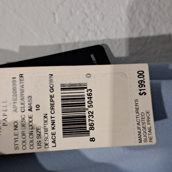 Adrianna Pappell Justina Blue Lace Knite Crepe Gown in Clearwater - Picture 8 of 11